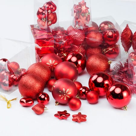 Weihnachtskugeln Christbaumkugeln 103 Stk. silber Mix