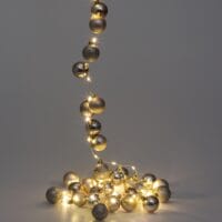 Weihnachtskugeln mit LED Lichterkette Champagner Christbaumkugeln
