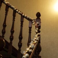 Weihnachtskugeln mit LED Lichterkette Champagner Christbaumkugeln