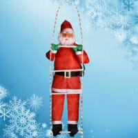 Weihnachtsmann auf Leiter Lichterkette ~ 90cm