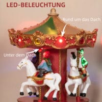 Weihnachtsspieluhr Nostalgie Karussell 3 Modi mit Musik und LED