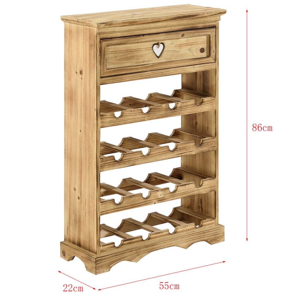 Weinregal Mosel 86x55x22cm für 16 Flaschen mit Schublade