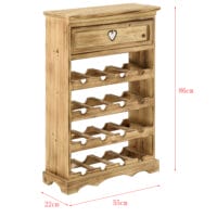 Weinregal Mosel 86x55x22cm für 16 Flaschen mit Schublade
