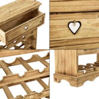 Weinregal Mosel 86x55x22cm für 16 Flaschen mit Schublade