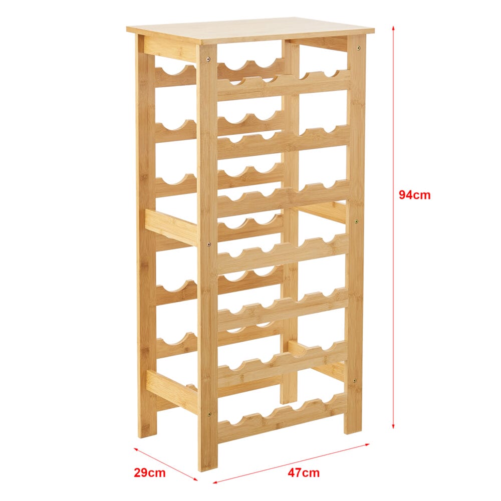 Weinregal Äänekoski 28 Flaschen 94x47x29cm Bambus