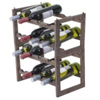 Weinregal Tanne für 32 Flaschen stapelbar Shabby braun