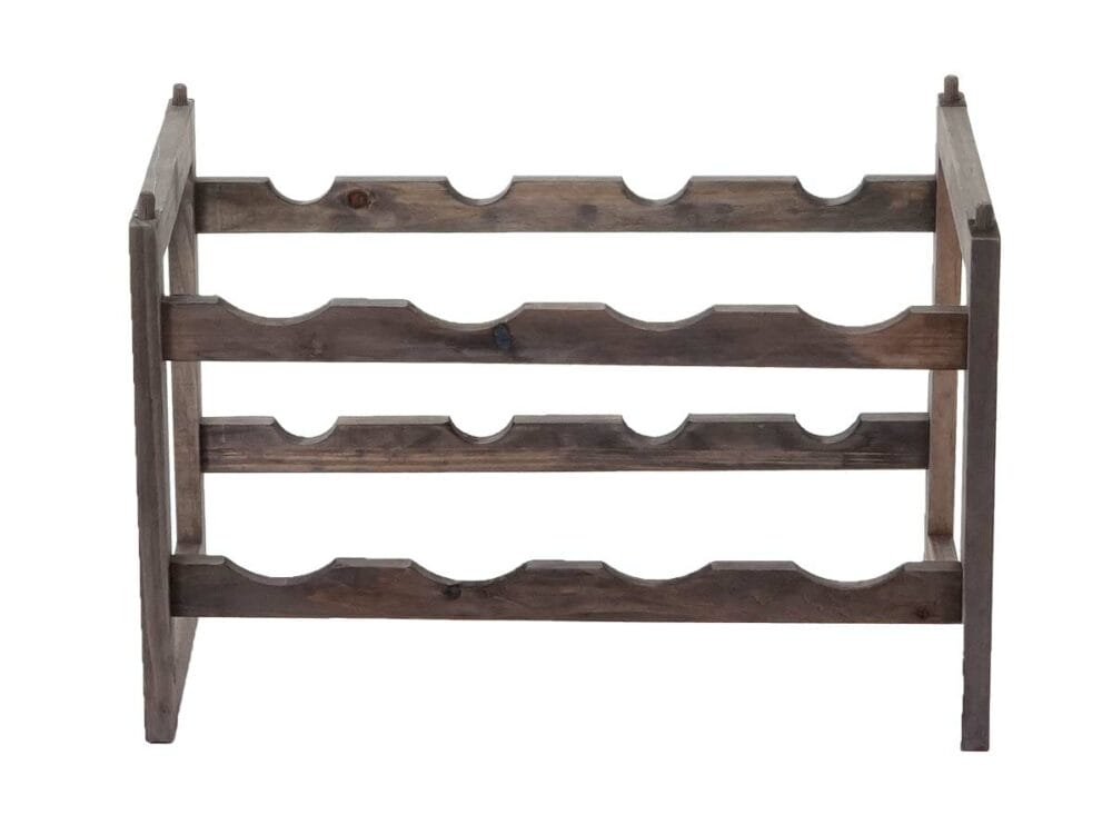 Weinregal Tanne für 8 Flaschen stapelbar Shabby braun