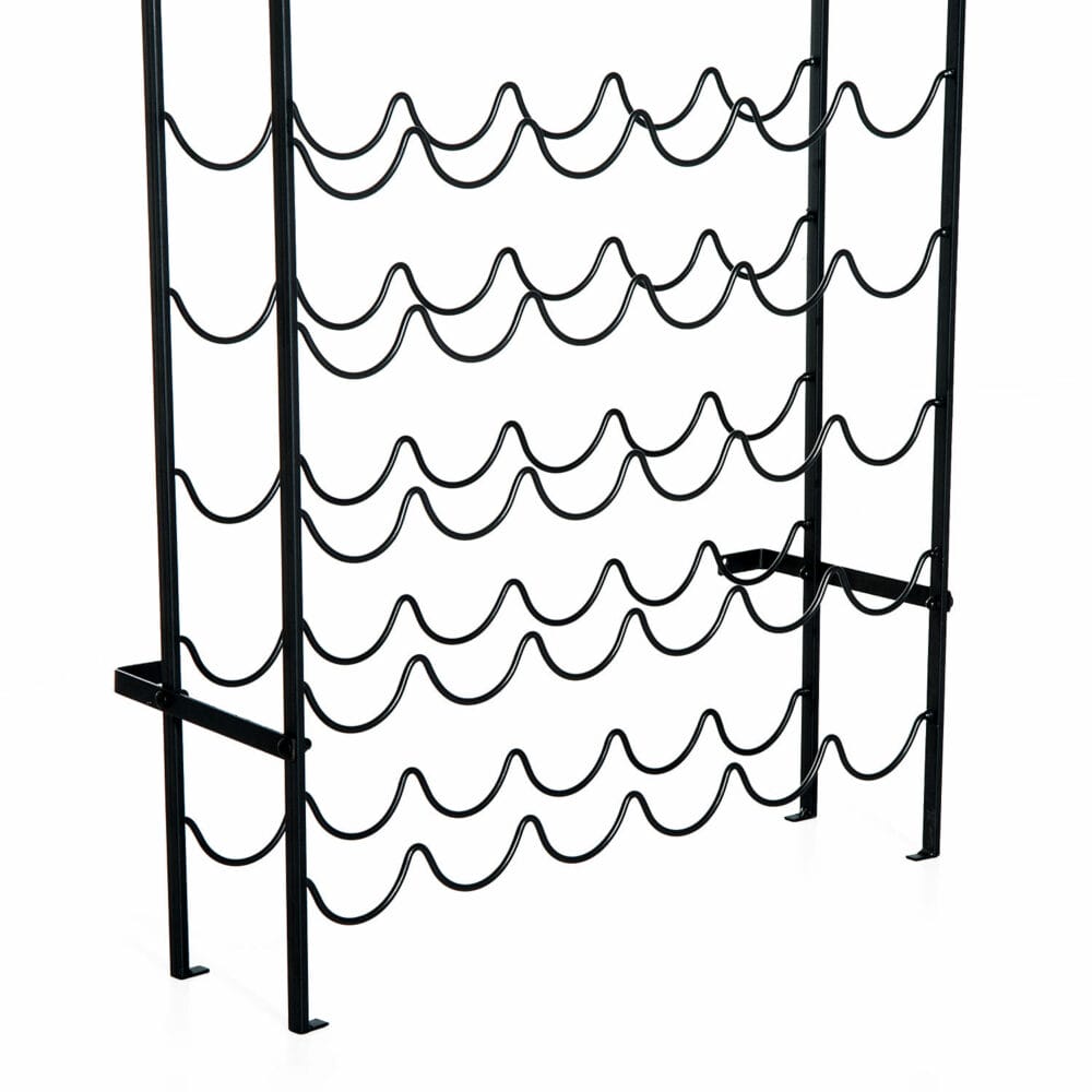 Weinregal für 60 Flaschen Metall Schwarz