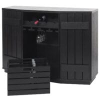 Weinschrank Weinregal Vintage Bar FSC-zertifiziert 89x120x40cm schwarz