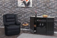 Weinschrank Weinregal Vintage Bar FSC-zertifiziert 89x120x40cm schwarz
