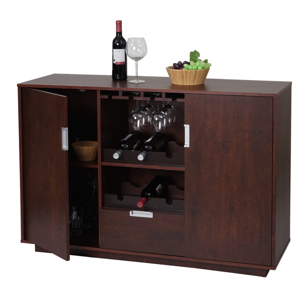Weinschrank Weinregal Vintage Bar FSC-zertifiziert 90x120x40cm Walnuss