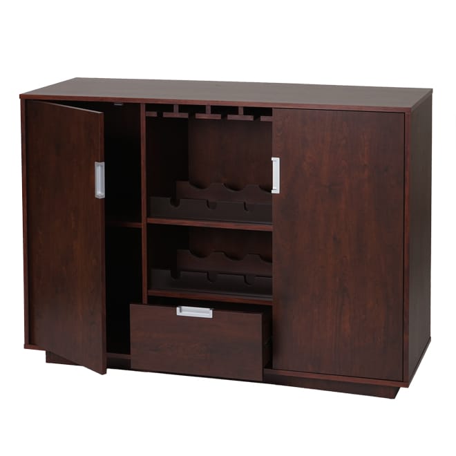 Weinschrank Weinregal Vintage Bar FSC-zertifiziert 90x120x40cm Walnuss