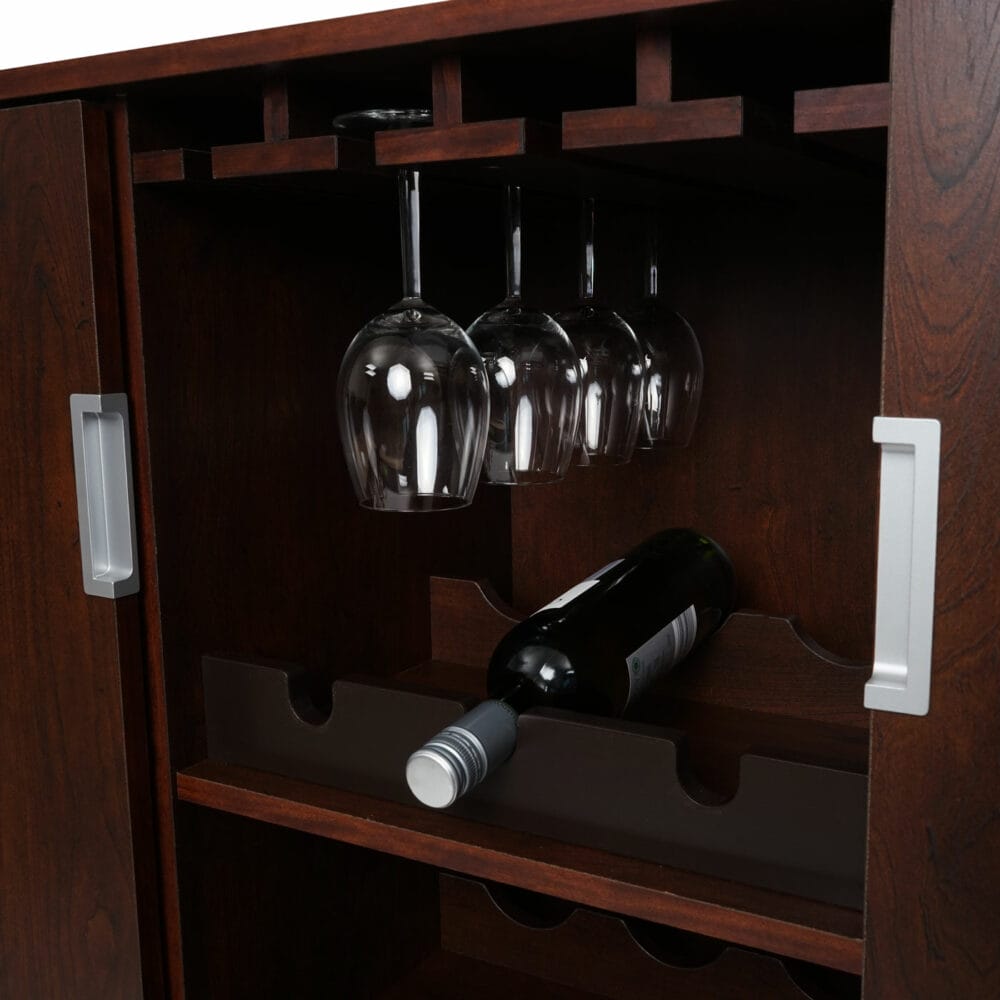 Weinschrank Weinregal Vintage Bar FSC-zertifiziert 90x120x40cm Walnuss