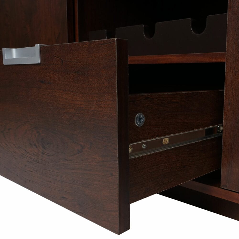 Weinschrank Weinregal Vintage Bar FSC-zertifiziert 90x120x40cm Walnuss