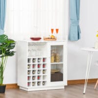 Weinschrank mit Gläserhalterung 20-Flaschen Weinregal 80x36x85cm