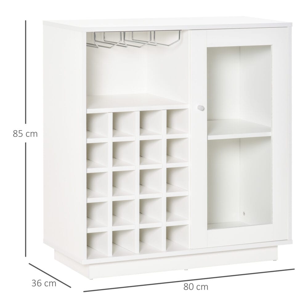Weinschrank mit Gläserhalterung 20-Flaschen Weinregal 80x36x85cm
