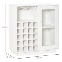 Weinschrank mit Gläserhalterung 20-Flaschen Weinregal 80x36x85cm