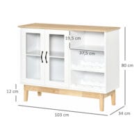 Weinschrank mit Glastür Weinregal Sideboard 8 Flaschen Weinregal