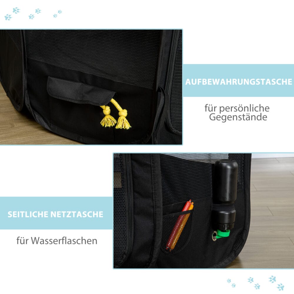 Welpenlaufstall Faltbarer Welpenauslauf Freigehege 92x92x58cm