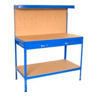 Werkbank Berching Stahlgestell 120x60x150cm Blau