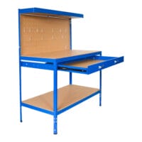 Werkbank Berching Stahlgestell 120x60x150cm Blau
