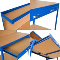 Werkbank Berching Stahlgestell 120x60x150cm Blau