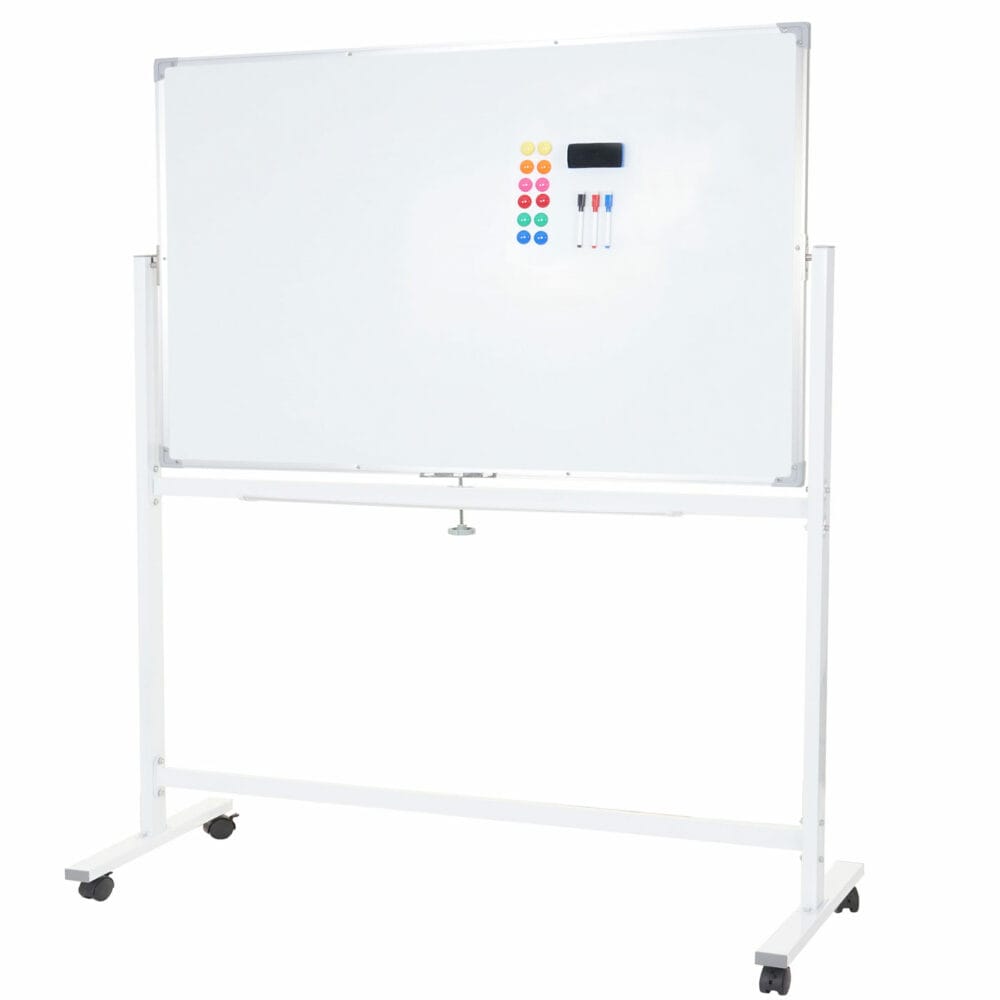 Whiteboard Magnettafel mobil rollbar inkl. Zubehör ~ 150x100cm