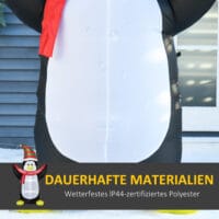 XXL 243cm Aufblasbarer LED-Pinguin Merry Christmas