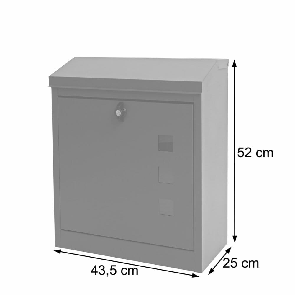 XXL Briefkasten Firmenbriefkasten 52x44x25cm anthrazit-schwarz