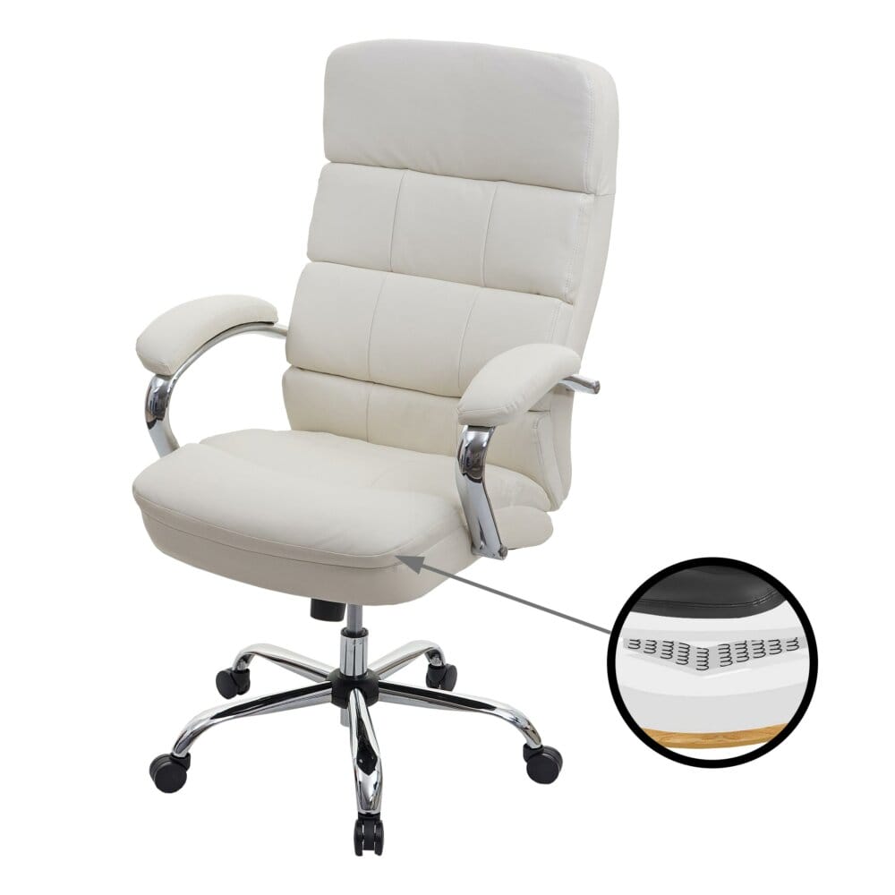 XXL Bürostuhl STRONG 220kg belastbar mit Federkern creme-beige