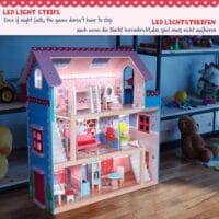 XXL Puppenhaus aus Holz - 3 Spielebenen LED