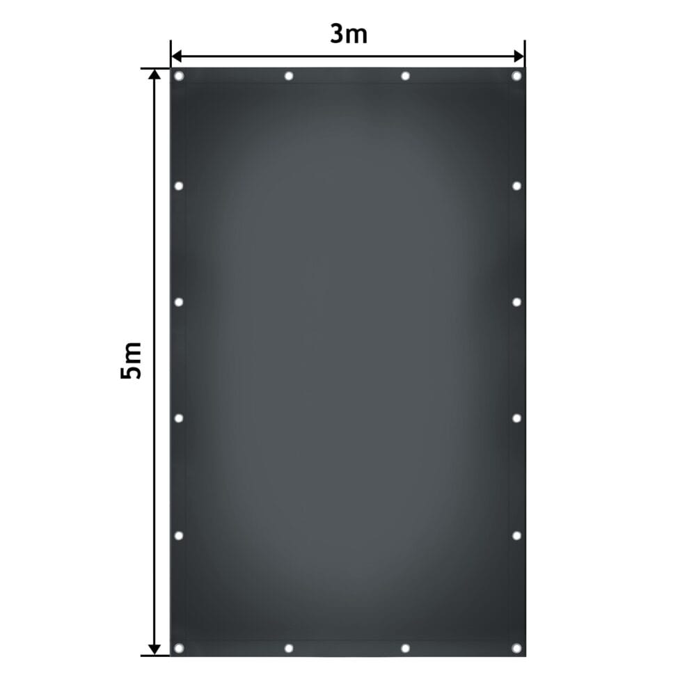 Abdeckplane Anthrazit 3x5m 650g/m² Wasserdicht UV-beständig