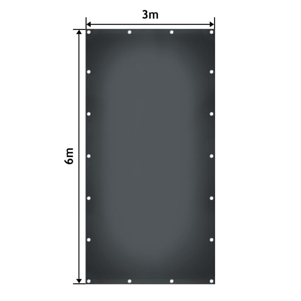 Abdeckplane Anthrazit 3x6m 650g/m² Wasserdicht UV-beständig