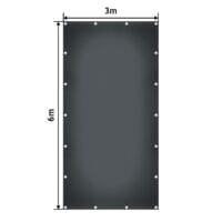 Abdeckplane Anthrazit 3x6m 650g/m² Wasserdicht UV-beständig