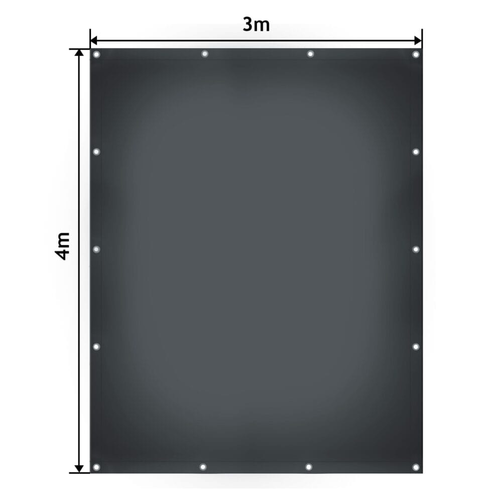 Abdeckplane Anthrazit 4x3m 650g/m² Wasserdicht Reissfest