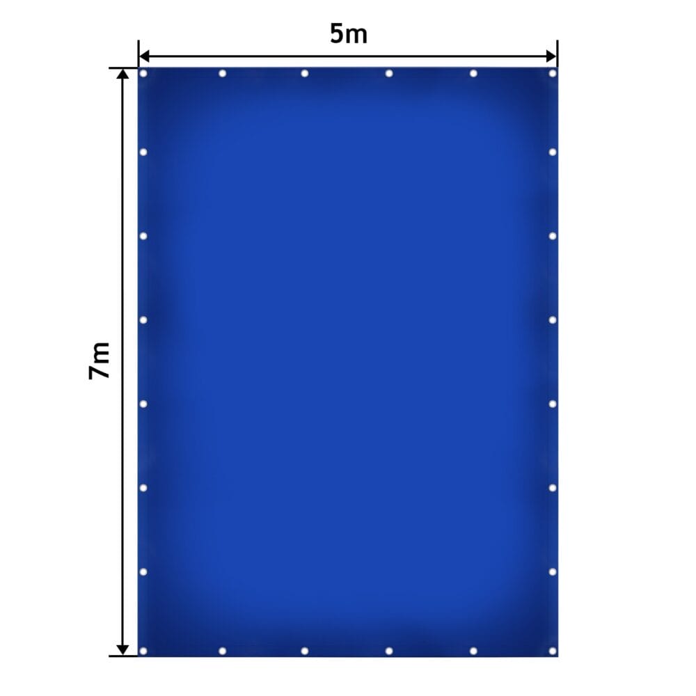 Abdeckplane Blau 5x7m 650g/m² Wasserdicht Hitzebeständig