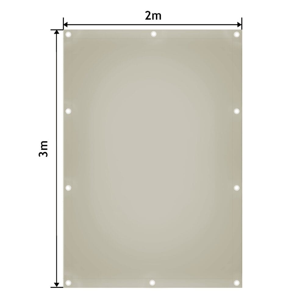 Abdeckplane Grau 2x3m 650g/m² Wasserdicht Reissfest Aluminiumösen