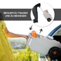 Abwassertank 22L, tragbar mit faltbarem Griff, ideal für Camping, Farbe Grau.