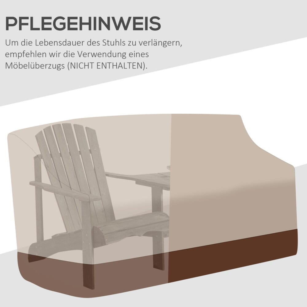 Adirondack 2-Sitzer Gartenbank mit integriertem Tisch, Holz Grau.