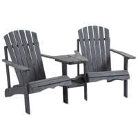Adirondack Gartenstuhl-Set für 2 Personen, Farbe Grau.