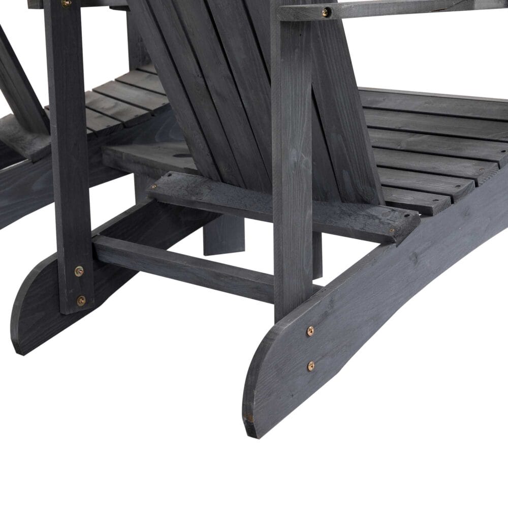 Adirondack Gartenstuhl-Set für 2 Personen, Farbe Grau.