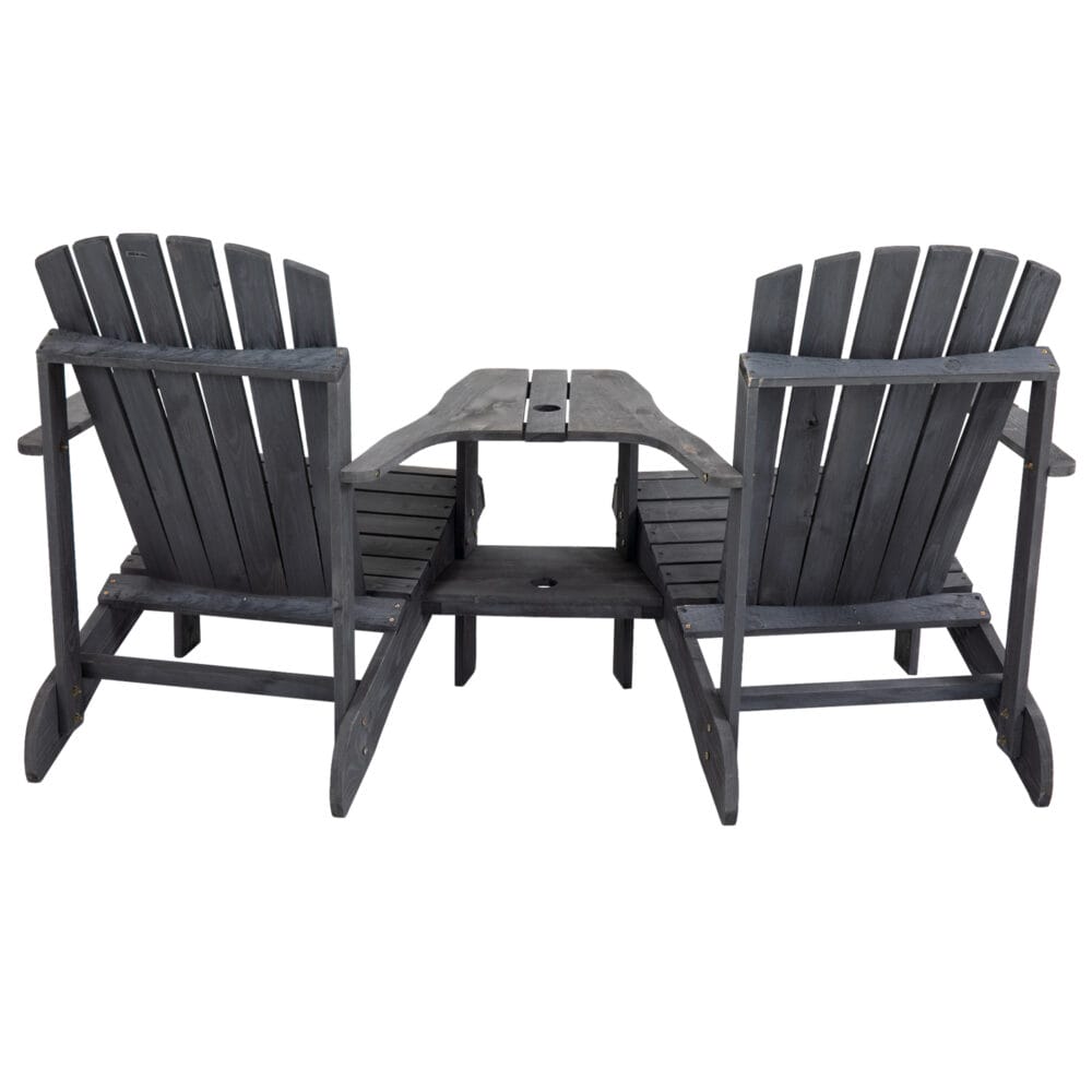 Adirondack Gartenstuhl-Set für 2 Personen, Farbe Grau.