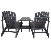 Adirondack Gartenstuhl-Set für 2 Personen, Farbe Grau.