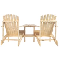 Adirondack Gartenstuhl-Set für 2 Personen, aus Naturholz.