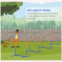 Blau-oranges 4-teiliges Agility Trainingsset mit Tragetasche, ideal für abwechslungsreiches Hundetraining und den Transport.