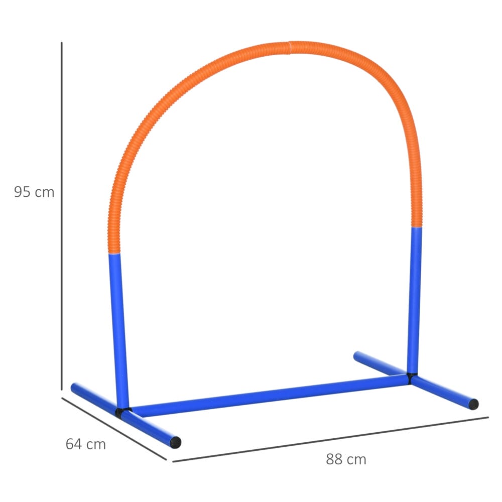 Blau-oranges 4-teiliges Agility Trainingsset mit Tragetasche, ideal für abwechslungsreiches Hundetraining und den Transport.