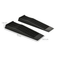Schwarze Auffahrrampe 2er Set aus Gummi, Grösse 70x20x8cm, ideal für Fahrzeuge und Rollstühle.