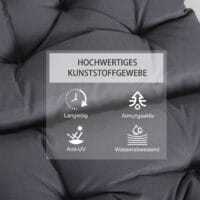 Graues bequemes Auflagen-Set für Niederlehner, ideal zur Verschönerung und Komfortsteigerung von Gartenstühlen.