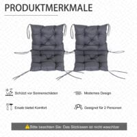 Graues bequemes Auflagen-Set für Niederlehner, ideal zur Verschönerung und Komfortsteigerung von Gartenstühlen.