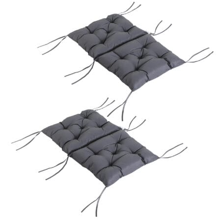 Graues bequemes Auflagen-Set für Niederlehner, ideal zur Verschönerung und Komfortsteigerung von Gartenstühlen.